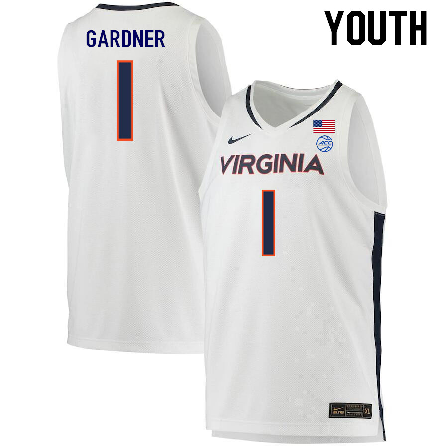 Youth #1 Jayden Gardner Virginia Cavaliers College 2022-23 Stitched Basketball Jerseys Sale-White - Click Image to Close